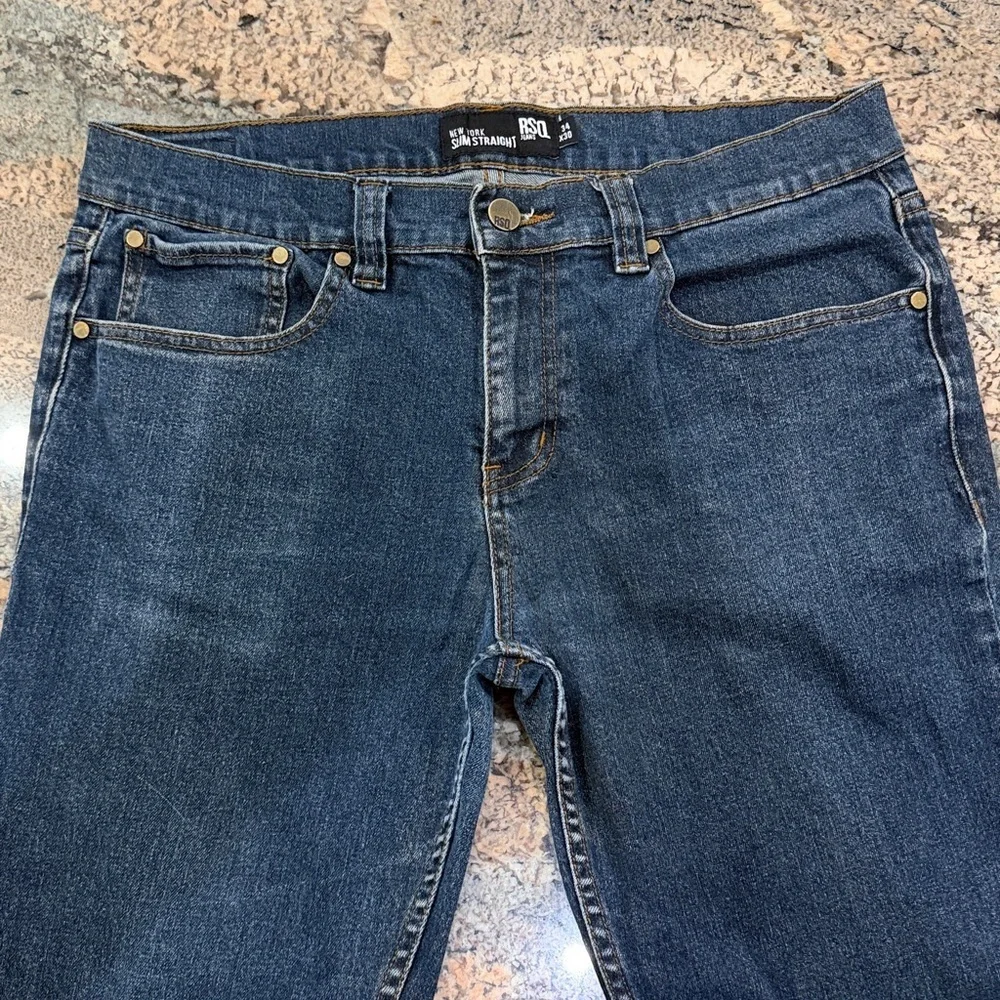 RSQ Men’s Dark Blue Straight Jeans
